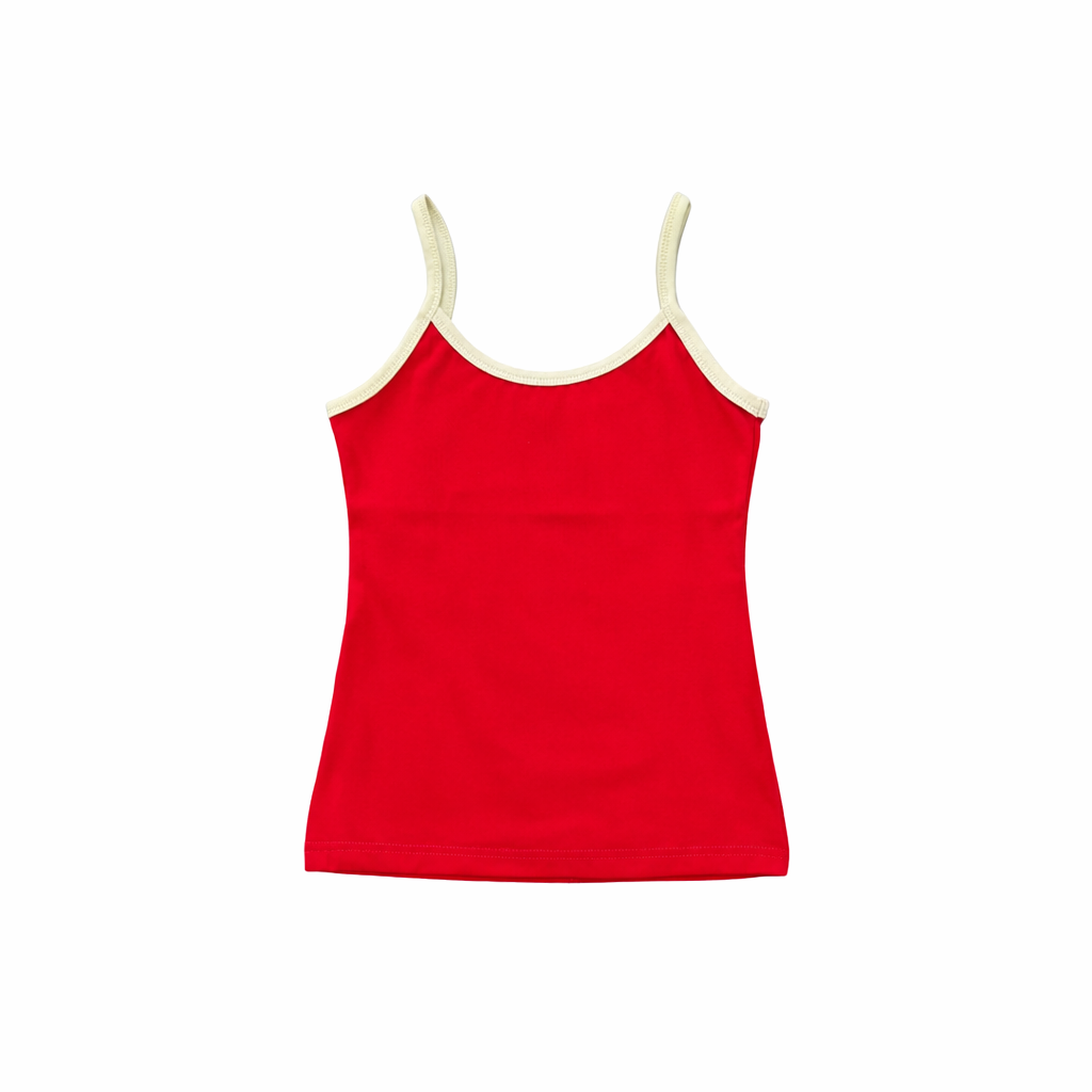 red cami tank top