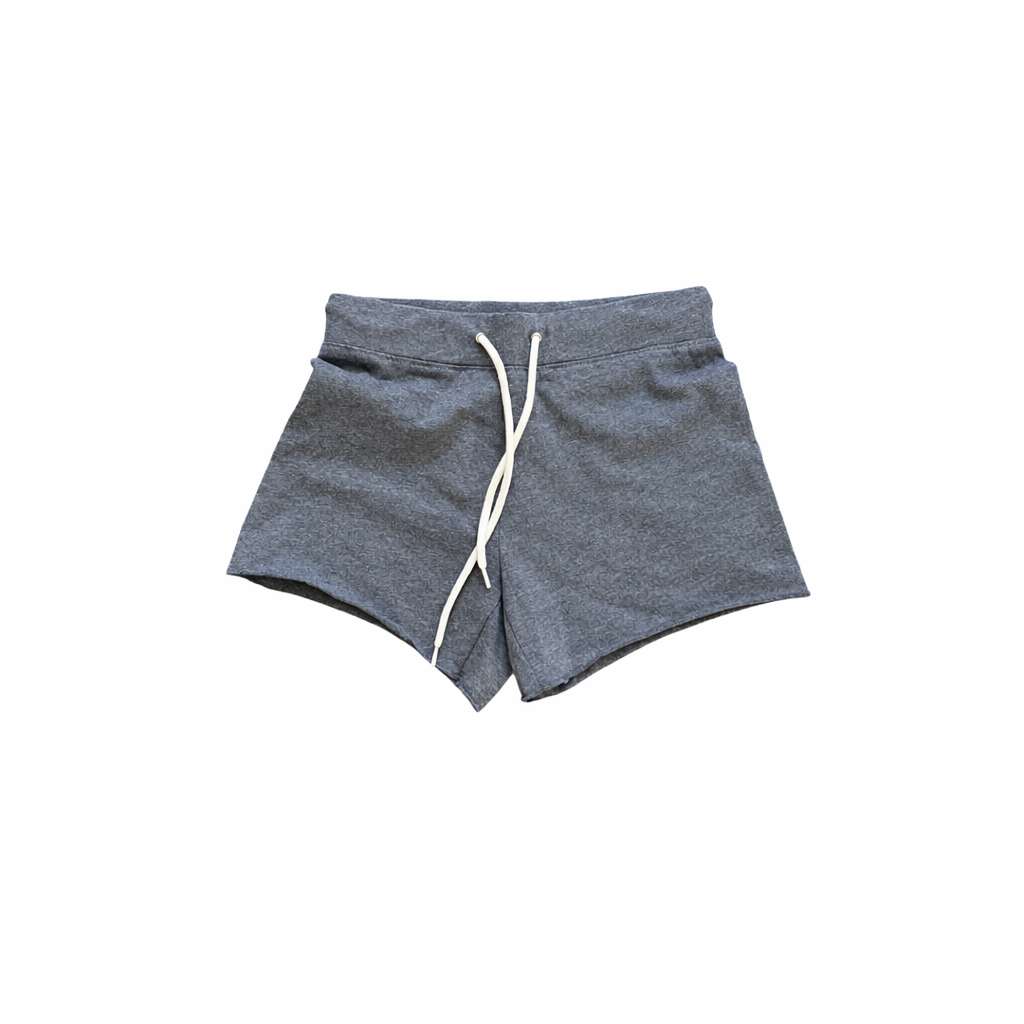 grey booty shorts cross