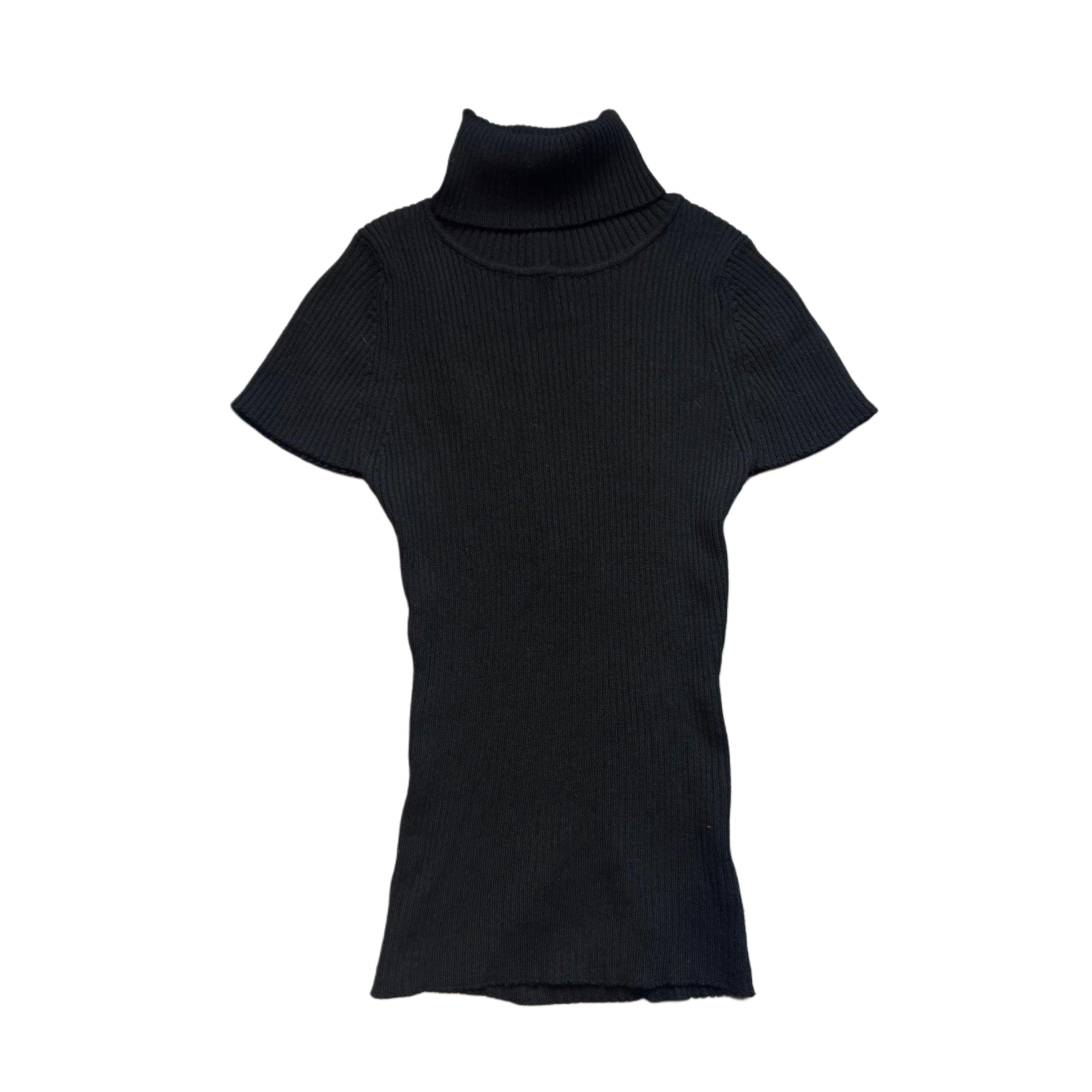 TURTLE NECK SHORT SLEEVE BLACK