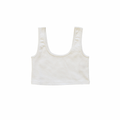 white triple cross crop tank top