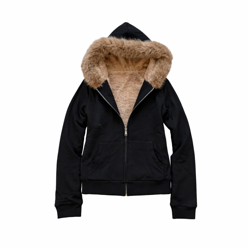 fur zip up jacket