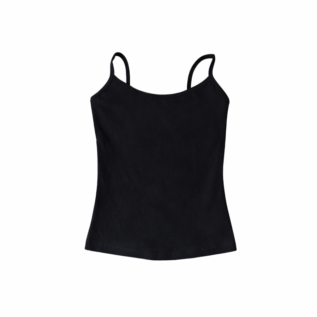 EMBROIDERED BLACK TANK TOP