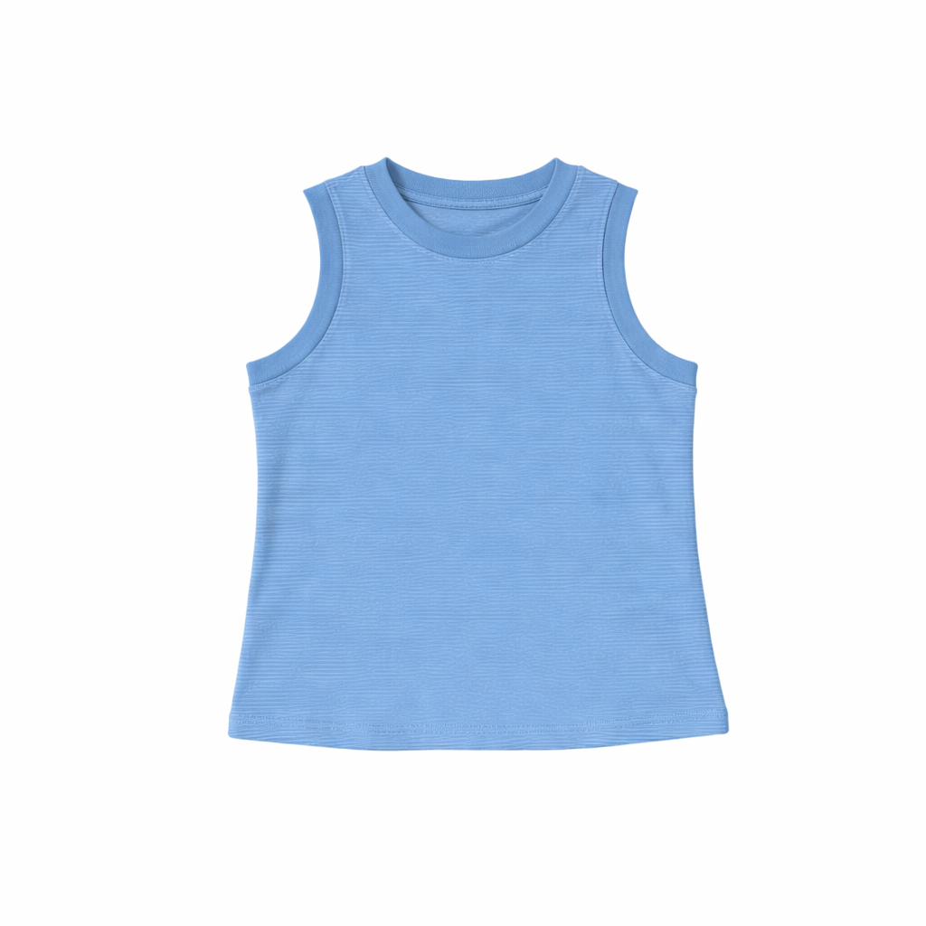 CROP SLEEVELESS TOP BLUE