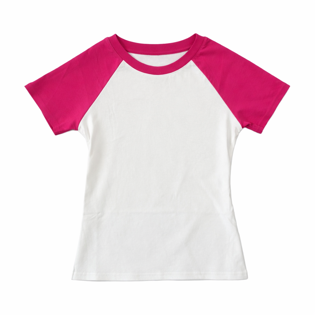 WHITE PINK BABY TEE